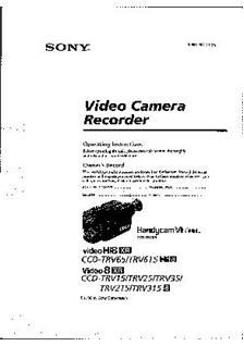 Sony CCD TRV 25 E manual. Camera Instructions.